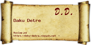 Daku Detre névjegykártya